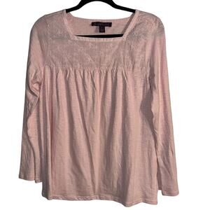 Gloria Vanderbilt Square Neck Lightweight Blush Pink Top | Women’s Size Small